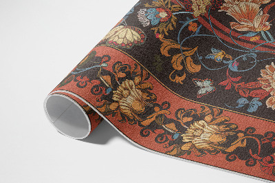 Vinyl rug Plant ornament in vintage style