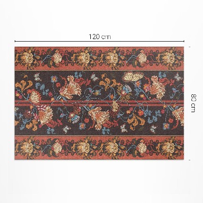 Vinyl rug Plant ornament in vintage style