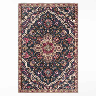Vinyl rug Rich plant ornament in Turkish style