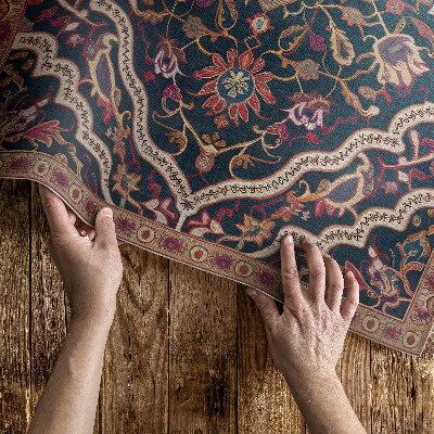 Vinyl rug Rich plant ornament in Turkish style