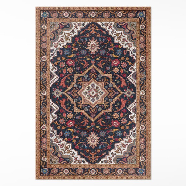 Vinyl floor rug Rich plant ornament in Persian style