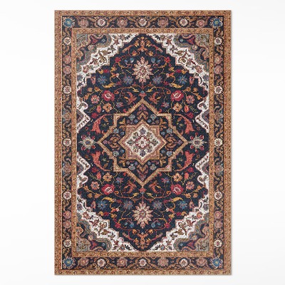 Vinyl floor rug Rich plant ornament in Persian style