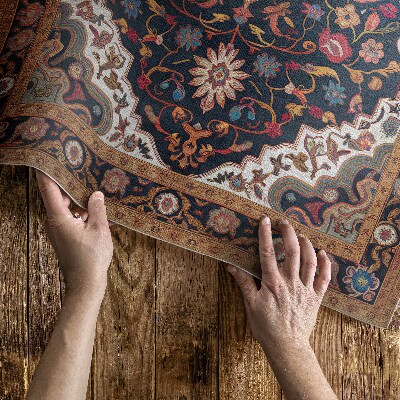Vinyl floor rug Rich plant ornament in Persian style
