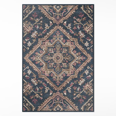 Vinyl rug Geometrized Plant Pattern Turkish Style