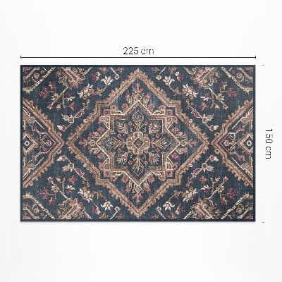 Vinyl rug Geometrized Plant Pattern Turkish Style