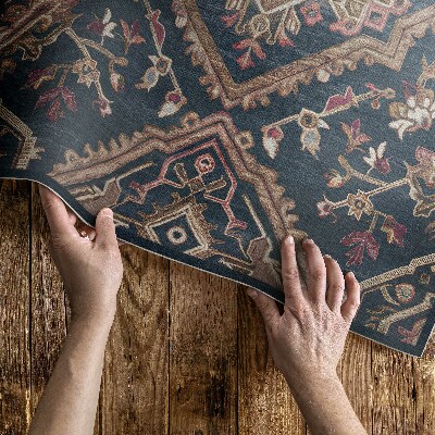 Vinyl rug Geometrized Plant Pattern Turkish Style