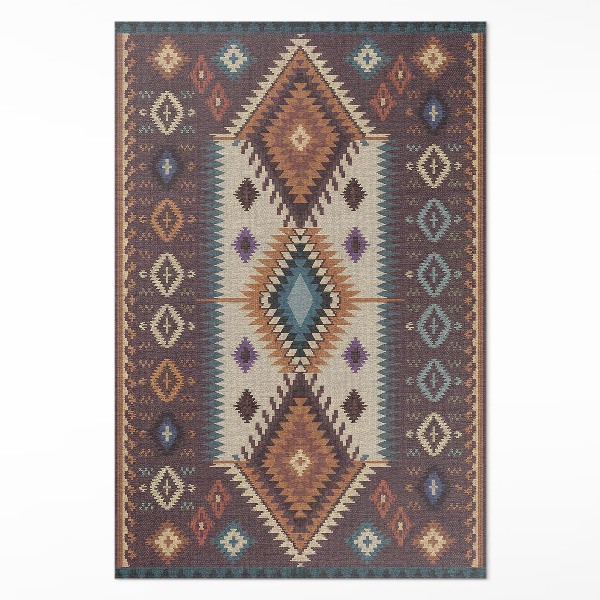 Vinyl rug Symmetrical arrangements in Aztec style