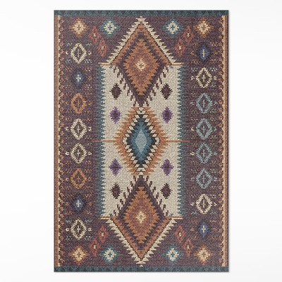 Vinyl rug Symmetrical arrangements in Aztec style