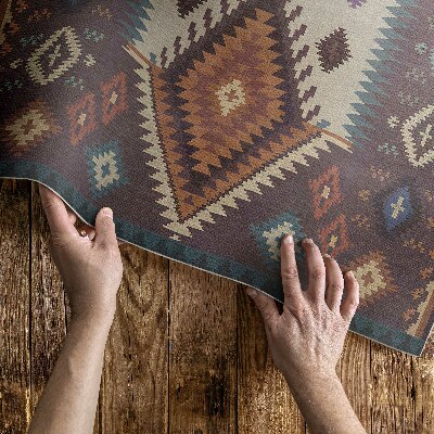 Vinyl rug Symmetrical arrangements in Aztec style
