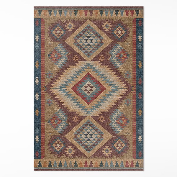 Vinyl floor rug Aztec symmetry