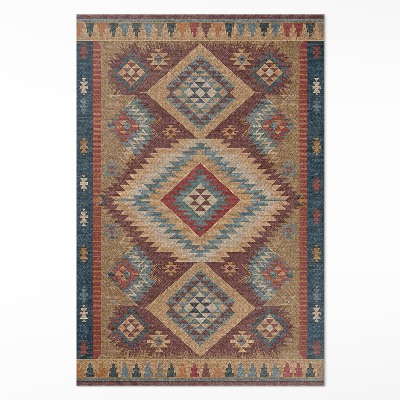 Vinyl floor rug Aztec symmetry