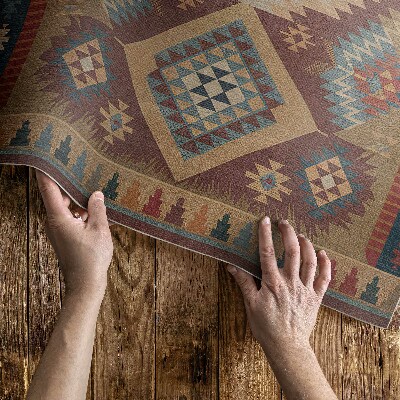Vinyl floor rug Aztec symmetry