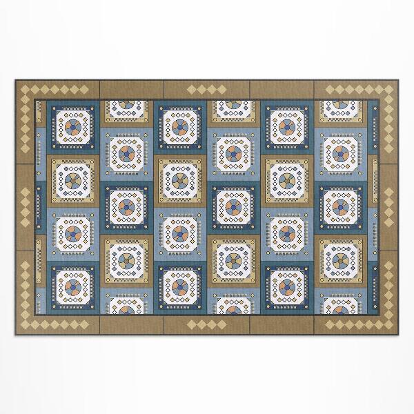 Vinyl carpet Retro style diamond shaped geometric pattern