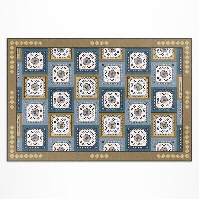 Vinyl carpet Retro style diamond shaped geometric pattern