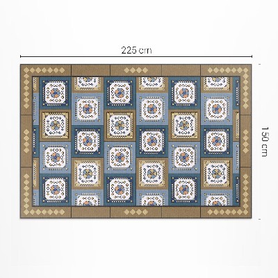Vinyl carpet Retro style diamond shaped geometric pattern