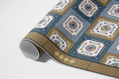 Vinyl carpet Retro style diamond shaped geometric pattern