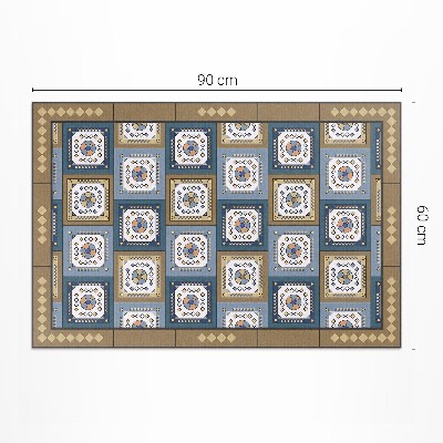 Vinyl carpet Retro style diamond shaped geometric pattern