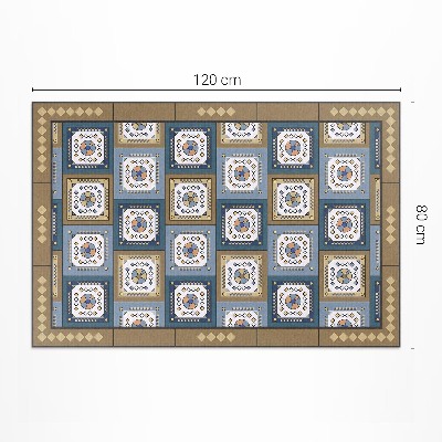 Vinyl carpet Retro style diamond shaped geometric pattern