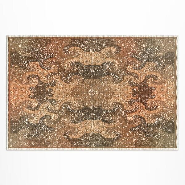 Vinyl carpet Oriental decorative pattern with swirls
