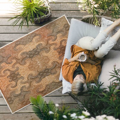 Vinyl carpet Oriental decorative pattern with swirls