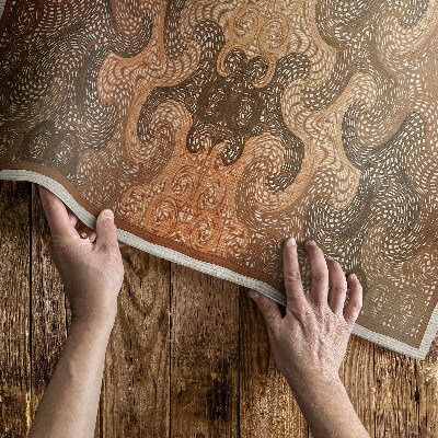 Vinyl carpet Oriental decorative pattern with swirls