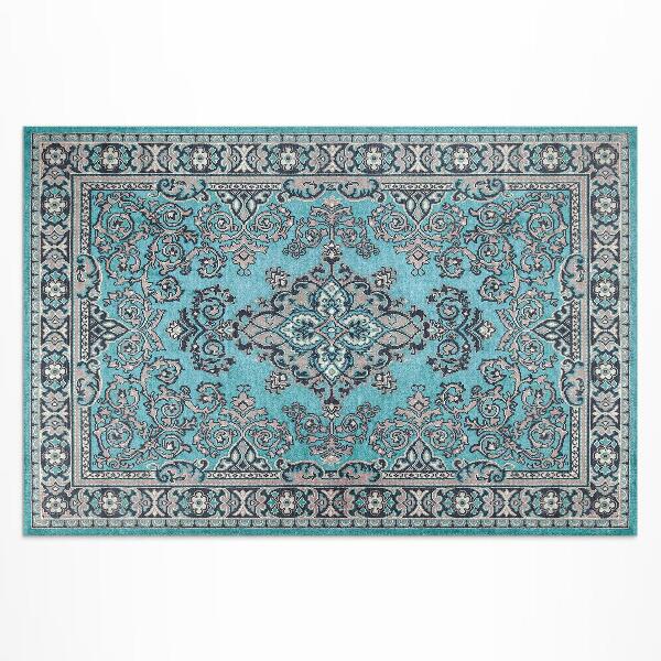 Vinyl carpet Decorative pattern blue floral motif