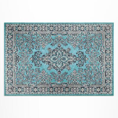 Vinyl carpet Decorative pattern blue floral motif