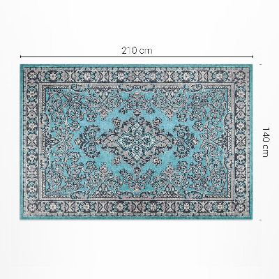 Vinyl carpet Decorative pattern blue floral motif