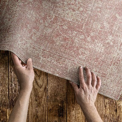 Vinyl carpet Vintage floral pattern rubbed powder pink