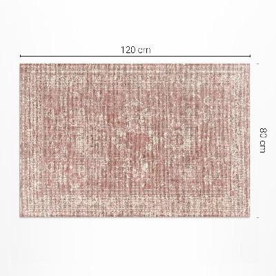 Vinyl carpet Vintage floral pattern rubbed powder pink