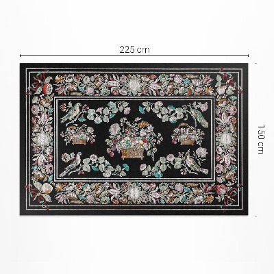 Vinyl carpet Vintage floral motifs in still life