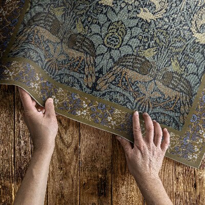 Vinyl carpet Peacock and dragon William Morris