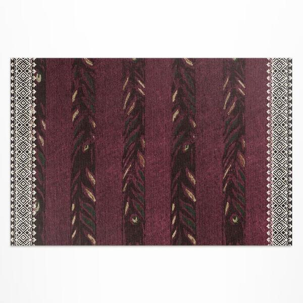 Vinyl carpet Stripes with leaves by Furuya Korin