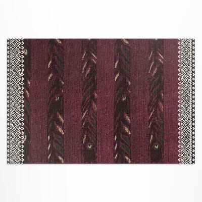 Vinyl carpet Stripes with leaves by Furuya Korin