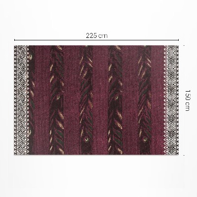 Vinyl carpet Stripes with leaves by Furuya Korin
