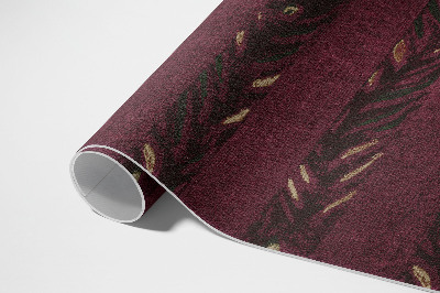 Vinyl carpet Stripes with leaves by Furuya Korin