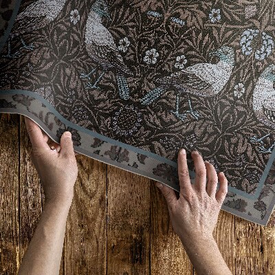 Vinyl carpet Motifs of birds and plants Gothic ornament