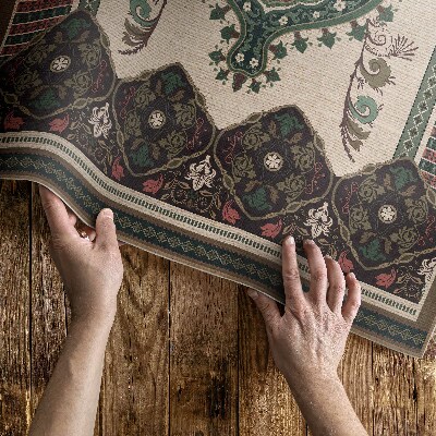 Vinyl carpet Colorful geometric green