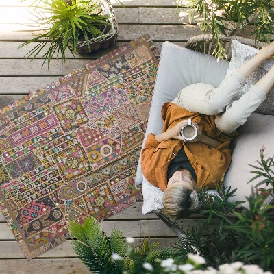 Vinyl carpet Retro ethnic retro patchwork pattern