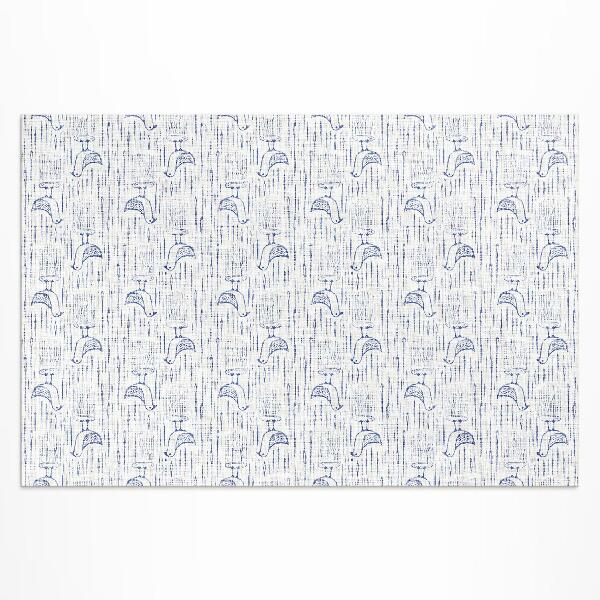 Vinyl carpet Delicate birds regular boho pattern