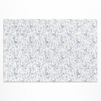 Vinyl carpet Delicate birds regular boho pattern