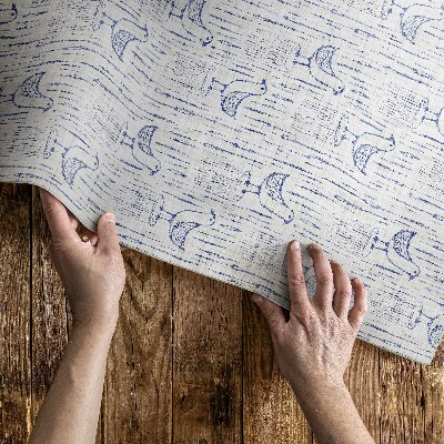 Vinyl carpet Delicate birds regular boho pattern