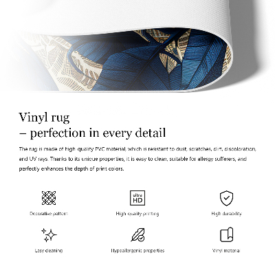 Vinyl carpet Delicate birds regular boho pattern