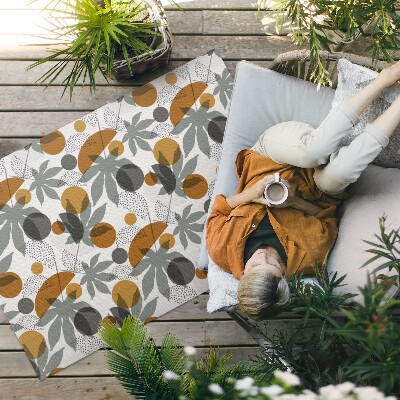 Vinyl carpet Illustration of leaves and boho shapes