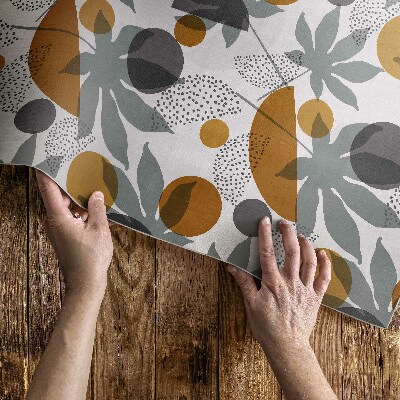 Vinyl carpet Illustration of leaves and boho shapes