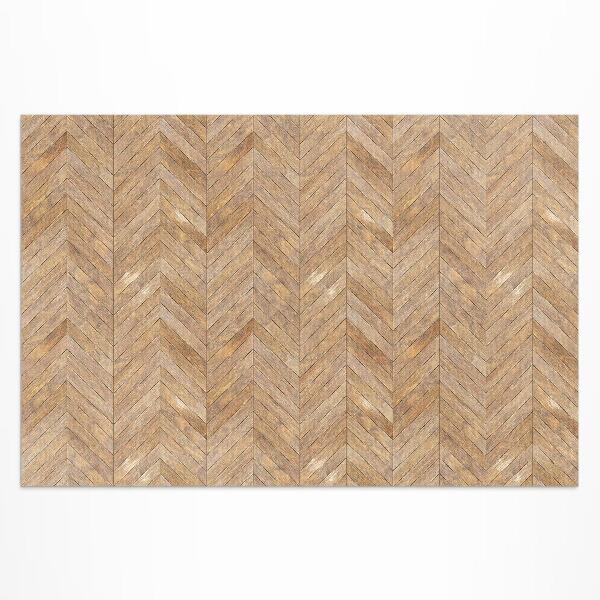 Vinyl carpet Heringbone shaped vintage wooden parquet floor