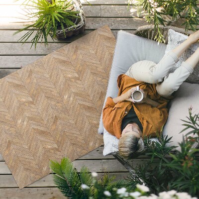 Vinyl carpet Heringbone shaped vintage wooden parquet floor
