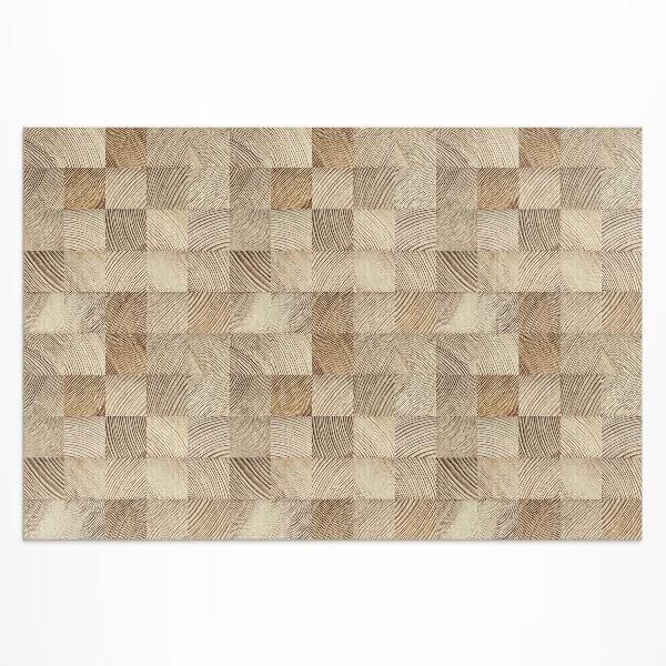 Vinyl carpet Mosaic of wooden squares of tree rings