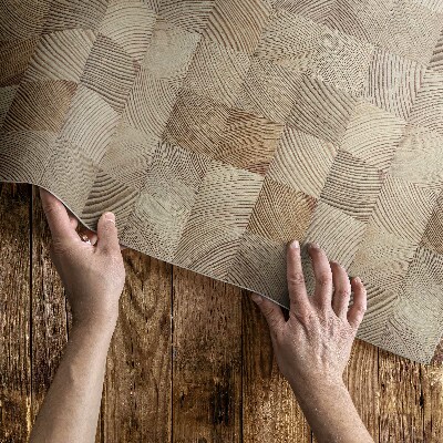 Vinyl carpet Mosaic of wooden squares of tree rings