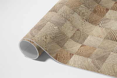 Vinyl carpet Mosaic of wooden squares of tree rings